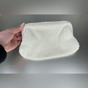 Vintage Corde’ Cream Colored Beaded Handbag Purse Clutch